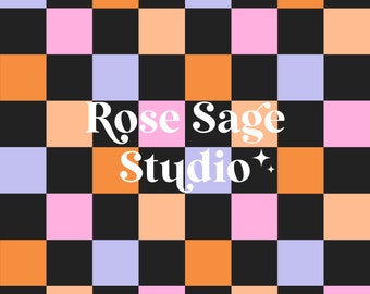 Halloween Checker Seamless, Girl Checkered Orange Purple Seamless File, Halloween Seamless Pattern