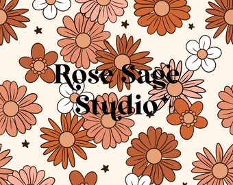 Herbst Floral nahtlose Muster, Mädchen Herbst Blumen nahtlose Datei, Retro Floral nahtlose Muster