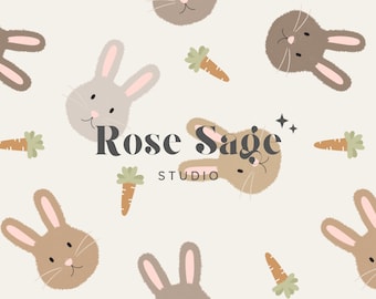 Boho Osterhase Nahtloses Muster, Neutrale Osterhasen Nahtlose Datei, Frühling Hase Nahtloses Oberflächenmuster