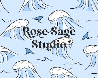 Arquivo sem costura de ondas, padrão sem costura de verão oceânico, arquivo sem costura de verão para menino e menina