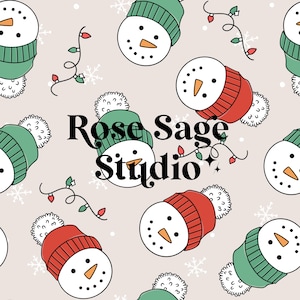 Winter Snowman Seamless File, Christmas Seamless Pattern, Gender Neutral Winter Seamless File
