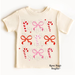 Bengalas de Natal e Laços PNG, Imagem PNG de Natal para Menina para Camiseta, Desenho PNG de Bengalas de Natal Rosa e Vermelha