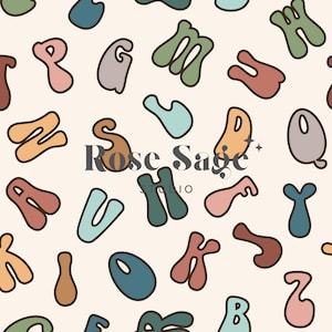 Boho Alphabet Seamless Pattern, Boho School Letters Seamless File, Boho ...