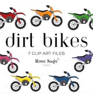 Dirt Bikes Transparente Clipart, Motor Cross Dirt Bike Clipart Bundle, Rot Blau Gelb Grün Lila Orange Motorrad Clipart Grafiken PNG