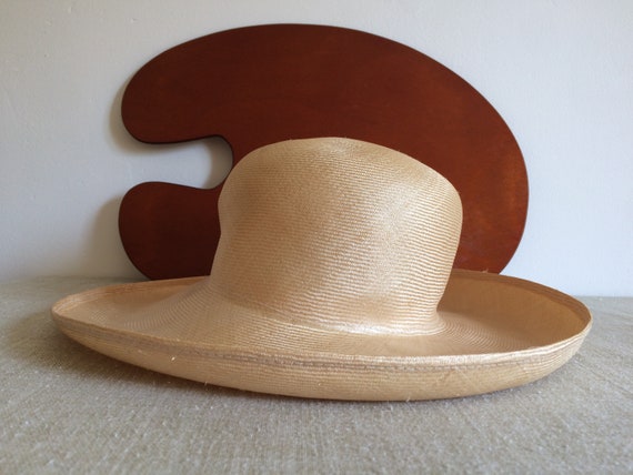 Vintage Sisal Straw Sunhat with Curved Brim - image 4