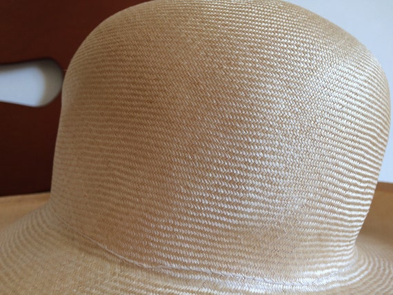 Vintage Sisal Straw Sunhat with Curved Brim - image 6