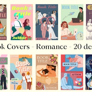 Ebook romance covers|20 designs|wattpad|digital download|canva template|pdf file|booklovers|bookworm