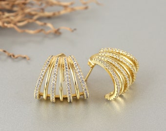 Gold Fan Earrings