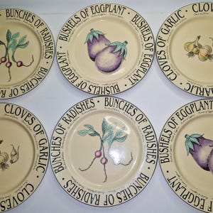 Vintage Newcor Garden Market Dinner Plates: Cottagecore Farmhouse Decor