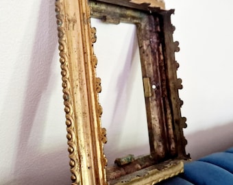 Antique Gilt Bronze Frame: Ornate Baroque Icon Frame