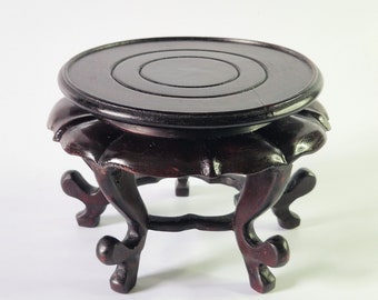 Antique Chinese Carved Wood Vase Stand, Early 20th Century, 5-Leg Display Pedestal, Asian Art Stand, Chinoiserie Decor
