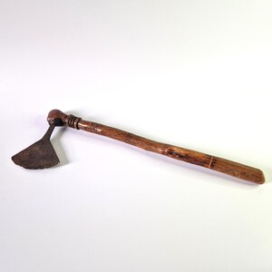 Vintage African Axe - Authentic Tribal Art, Handmade Ceremonial Wooden Axe Ethnic Style Wood Hand Craved, Primitive Art, Vintage Home Living