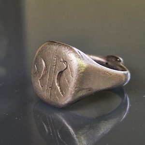 Ancient Medieval Silver Ring with Floral Ornament, Antique Large Ring, Antique Ring Silver Genuine Ancient Ring Old Viking Jewelry