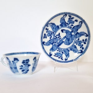 Kangxi Chinese Porcelain Cup & Saucer, Blue White Qing Porcelain China, Chinese Antique, Chinoiserie Decor, Lange Lijs Long Eliza