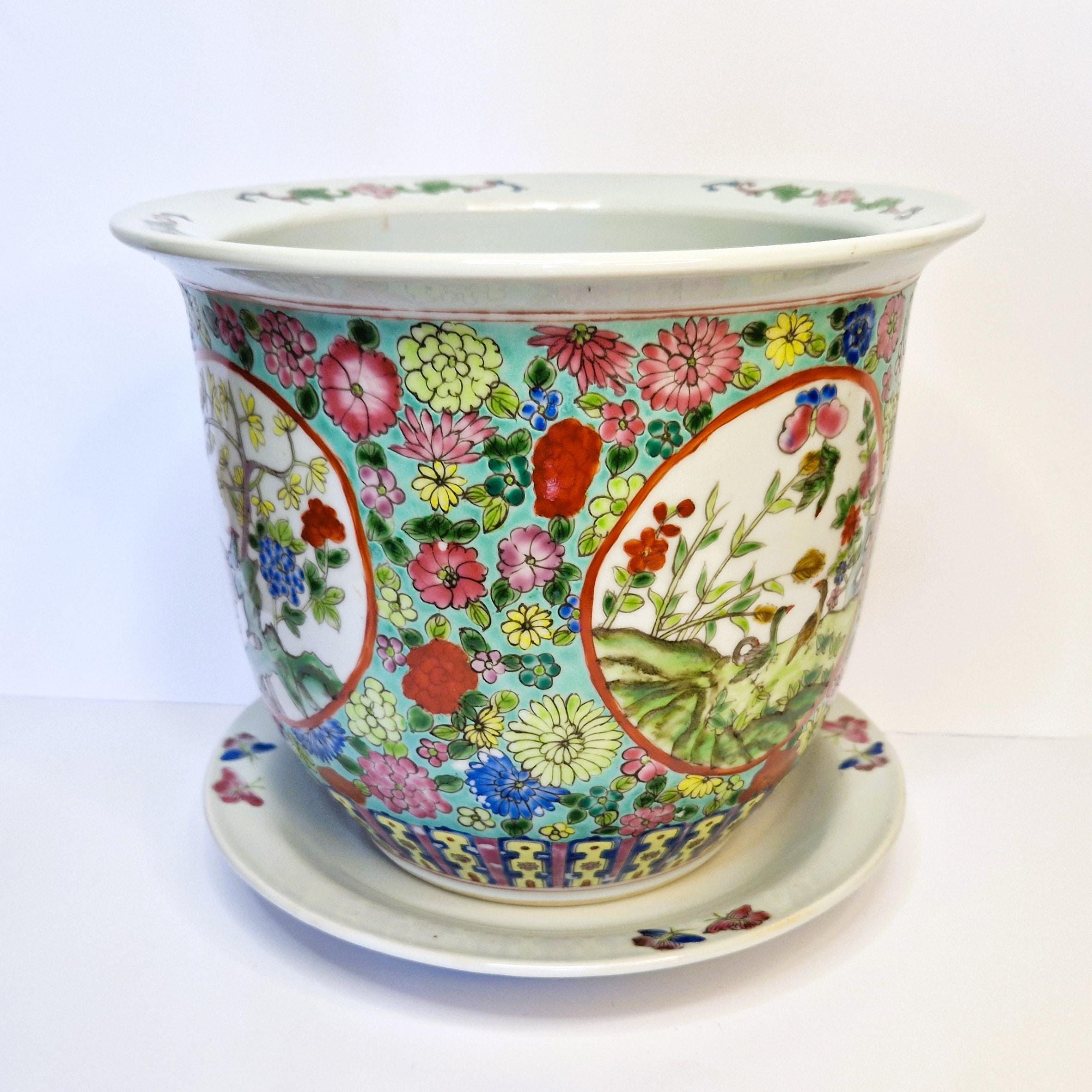 Rose Medallion Cache Pot - Etsy
