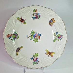 Herend Queen Victoria Large Serving Plate VA - 13&quot;/33cm Hand Painted Classic China, Unique Serving Dish, Vintage Porcelain Dinnerware