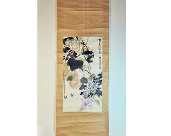 白いモクレンの絵画のレプリカ、長くて横長の中国のモクレンの筆絵