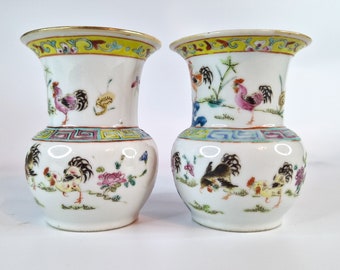 中国の磁器製花鳥陶器のペア - Etsy 日本