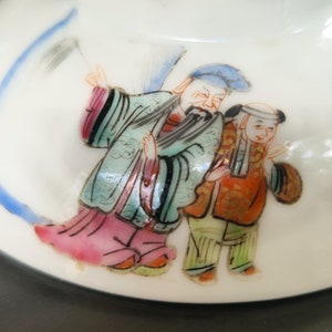 Chinesische antike Teller Tongzhi Famille Rose Schüssel, chinesischer figurativer kleiner Porzellanteller, vier Jahreszeiten-dekorativer Teller, Chinoiserie-Geschenk