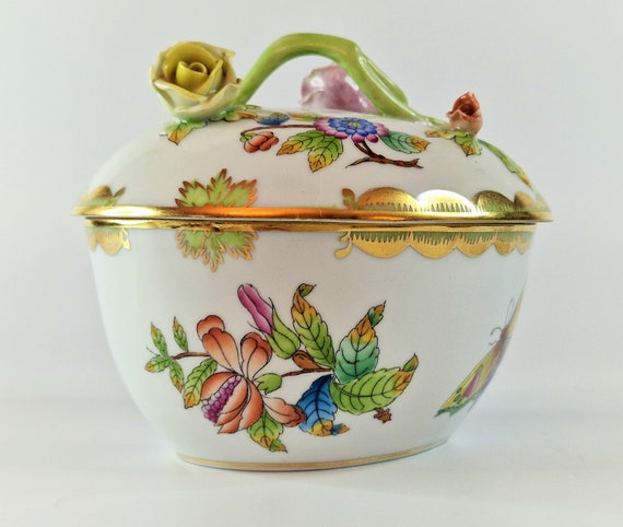 Herend LADY CLARE クイーン ヴィクトリアブーケ 木製 トレイ Herend