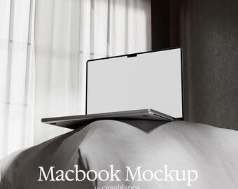 美しいMacBookモックアップ、ノートパソコンウェブサイトモックアップ、リアルなデバイスモックアップ、スクリーンデジタル製品ブランディングモックアップ、Etsy出品用PSD