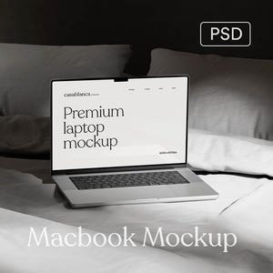 Macbook Mockup Aesthetic Laptop Website Mockup Realistic Device Mockup Screen Digital Product Branding Mockup Etsy Listing Mockup PSD