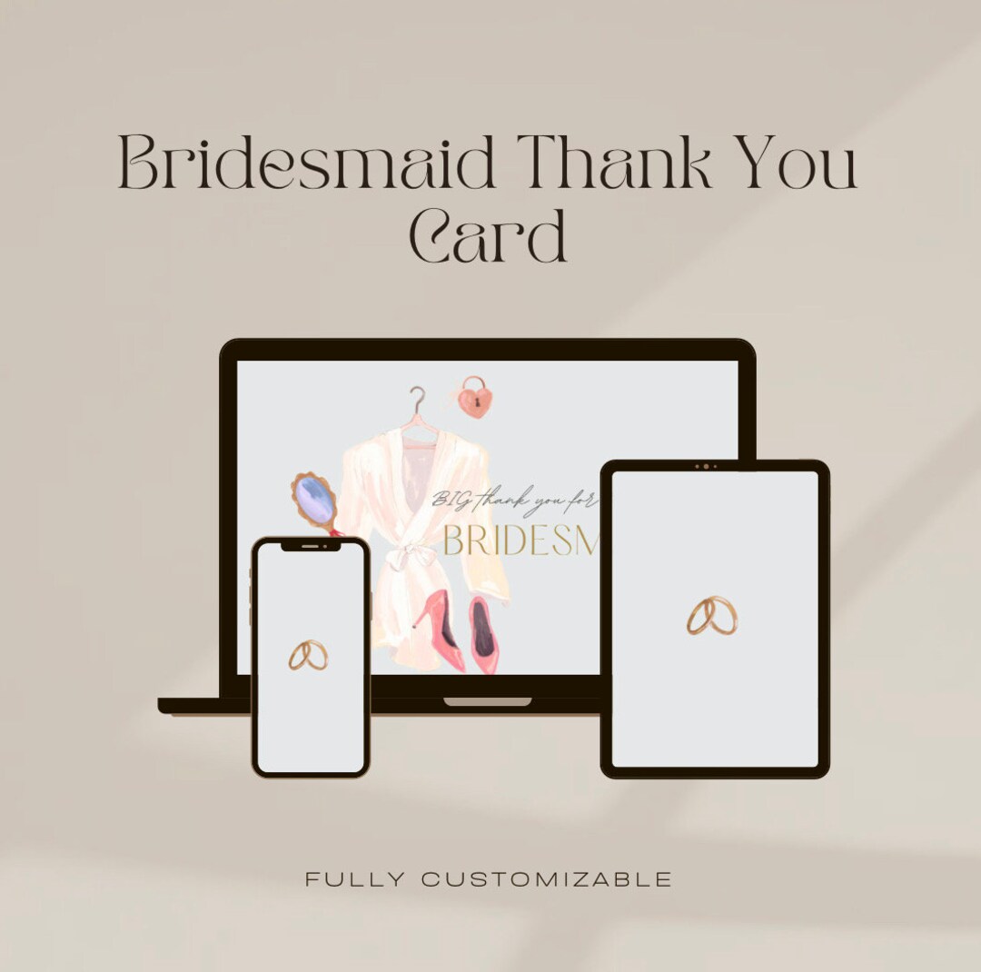 Thank You Card for Bridesmaid - Etsy