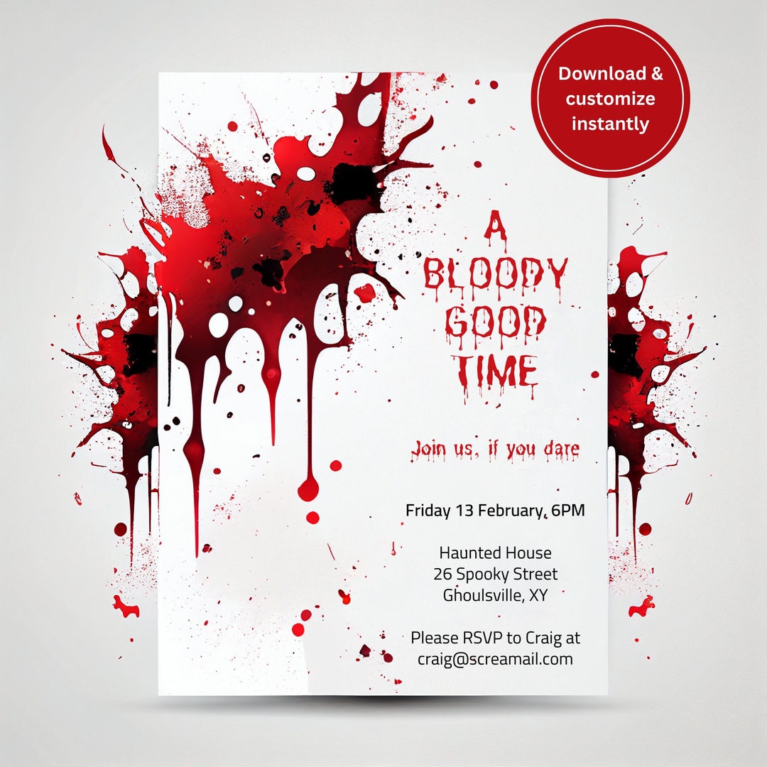 Amscan Bloody Good Time Halloween Table Cover - Red/White With Handprints, 54x102 Inches - View #7