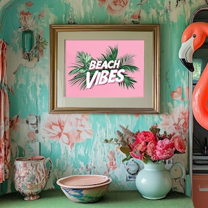 Retro Tropical Vacation Art | Vintage Prints For Beach Vacation House | Quirky Home Decor | Gallery Wall Art Typography | Digital Download