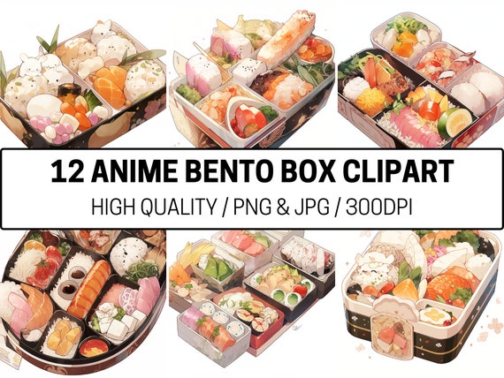 12 Anime Bento Box Clipart Images, Commercial Use PNG JPG 300DPI, Digital  Download, Arts & Crafts, Graphic Design, High Quality 