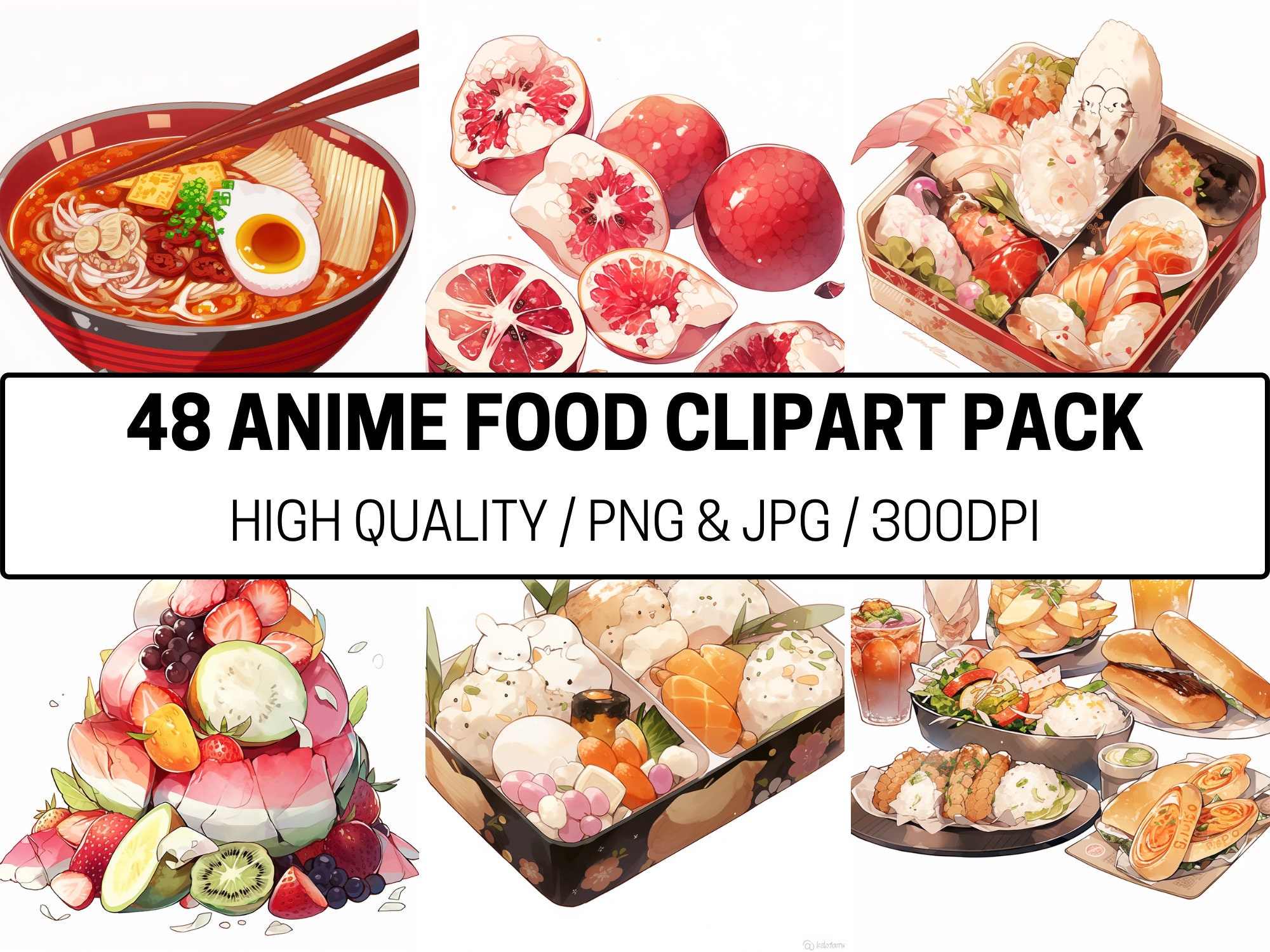 12 Anime Bento Box Clipart Images, Commercial Use PNG JPG 300DPI, Digital  Download, Arts & Crafts, Graphic Design, High Quality 