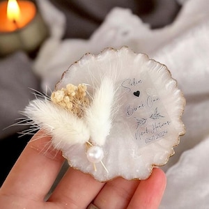 Bomboniera magnetica personalizzata, magnete epossidico, regalo di fidanzamento, bomboniere per addio al nubilato, magnete con fiori secchi per gli ospiti, regali di nozze, magnete per matrimoni