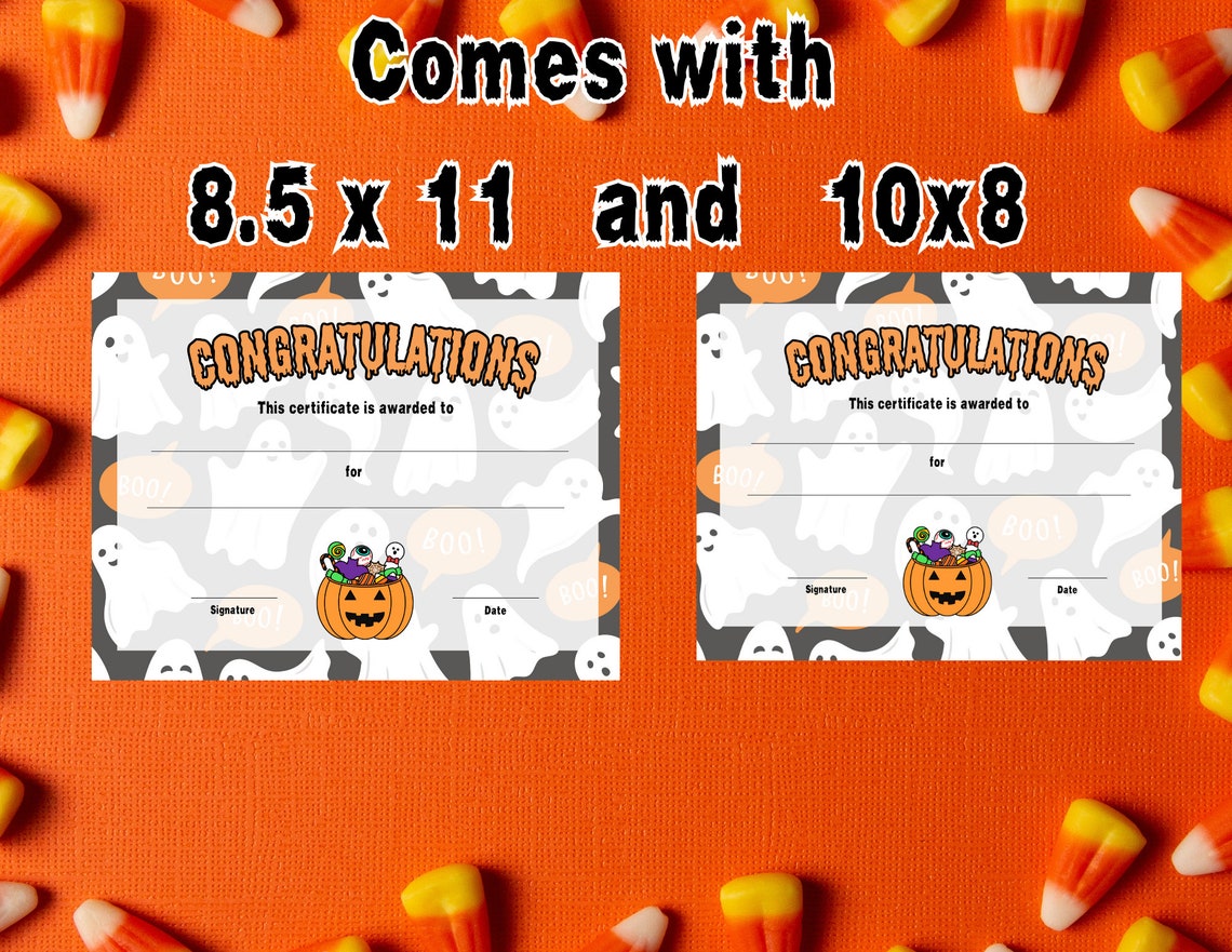 Printable Halloween Certificate Award, Winner of Games, Classroom ...