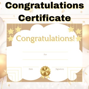 Printable Award Template, Gold Printable Certificate For Kids, Teacher Student Child Children Award Certificate Printable, Instant Download