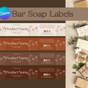 Editable Soap Label, Organic Artisan Soap Label, Soap Sleeves Label, Printable Digital Template Canva, Custom Soap, soap label template wrap