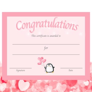 Printable Valentines Certificate, Editable Valentines Day Printable ...