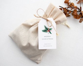 Merry Christmas Gift Tag Printable, Printable Christmas Gift Tag, Holiday Party Favor Tag, holiday tag, Editable Christmas Gift Tag Download