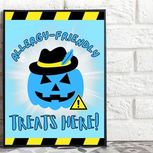 Editable Printable Halloween Teal Pumpkin Project Sign, Allergy Safe Trick Or Treating, Allergy Friendly Home, Teal Pumpkin, Non Food Treats