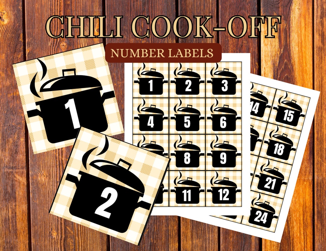 Chili Cook off POT NUMBERS 1 24, Chili Cook Off, Chili Competition