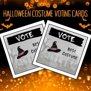 Editable Halloween voting cards, Winner of Games, Best costume voting cards, Printable Halloween vote Award for halloween, Printable tags