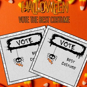 Editable Halloween voting cards, Winner of Games, Best costume voting cards, Printable Halloween vote Award for halloween, Printable tags