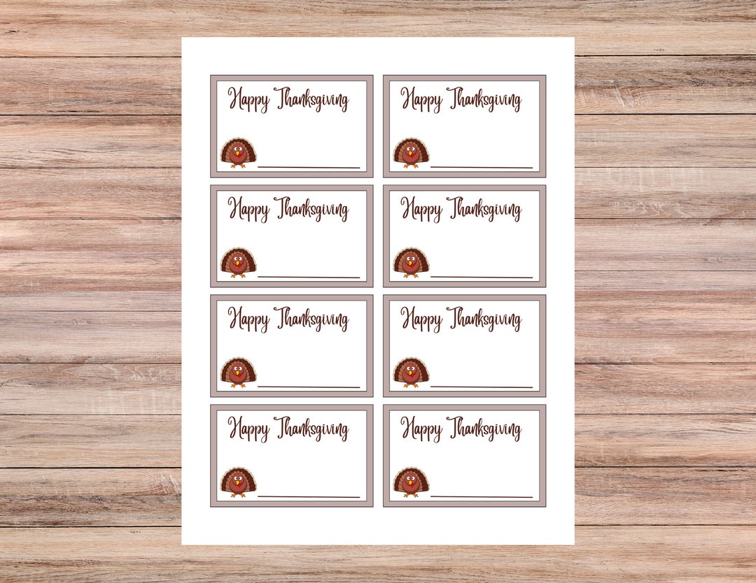 Thanksgiving Place Cards, Printable Thanksgiving Place Cards, Printable ...