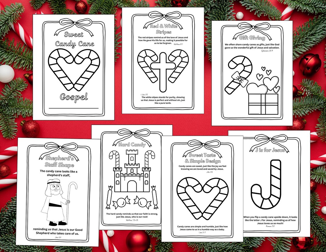 The Sweet Candy Cane Gospel Coloring Book Bible Sunday School Lesson ...