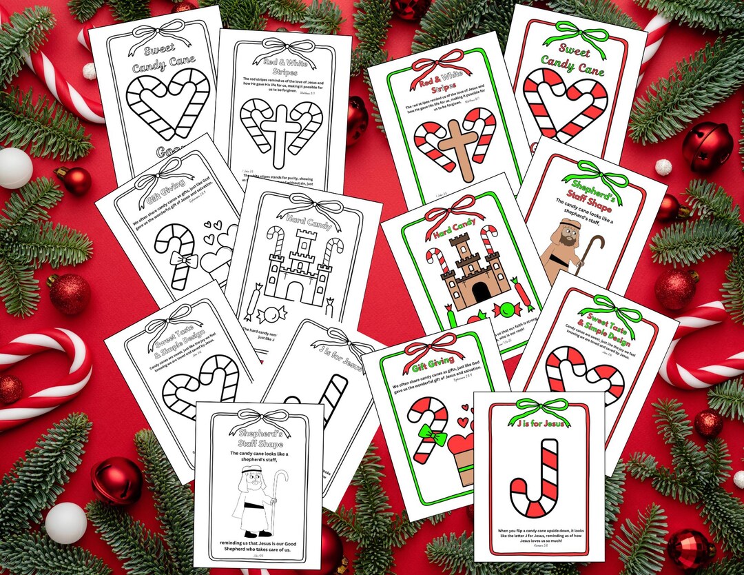 The Sweet Candy Cane Gospel Coloring Book Bible Sunday School Lesson ...