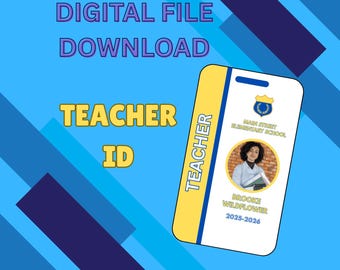 Teacher ID, Digital Download, Career Day Badge, Student ID, Fill In The Blank ID Card, Bring Your Child To Work Day, Teacher, Student