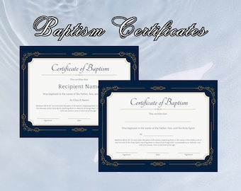 Christian Printable Baptism Certificate, Editable Template Certificate Print, Customizable Instant Download Baptism Printable, Editable Gift
