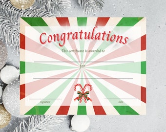 Printable Christmas certificate, Holiday certificate, Editable Printable Download Award, Christmas Sweater certificate template print, Blank