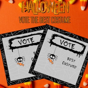 Editable Halloween voting cards, Winner of Games, Best costume voting cards, Printable Halloween vote Award for halloween, Printable tags