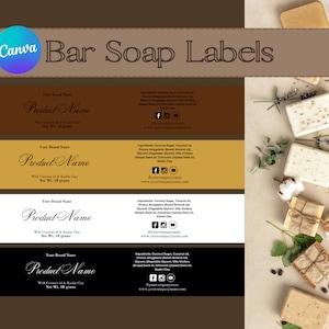 Editable Soap Label, Organic Artisan Soap Label, Soap Sleeves Label, Printable Digital Template Canva, Custom Soap, soap label template wrap