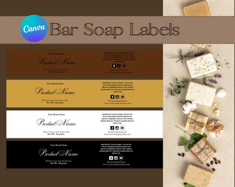 Editable Soap Label, Organic Artisan Soap Label, Soap Sleeves Label, Printable Digital Template Canva, Custom Soap, soap label template wrap